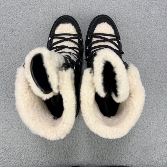 Marc Fisher Boots Womens 6.5 Shoes Black Daven Shearling Hiker Ankle Booties - Picture 6 of 12